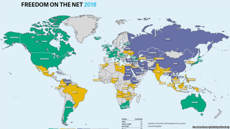 Свабода ў інтэрнэце 2018, даклад Freedom House Свабода ў інтэрнэце 2018, даклад Freedom House