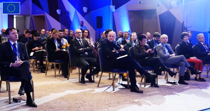 Канферэнцыя ў Сараеве, люты 2023 года. Фота: скрыншот відэа Connecting Media Communities in the Age of Disinformation